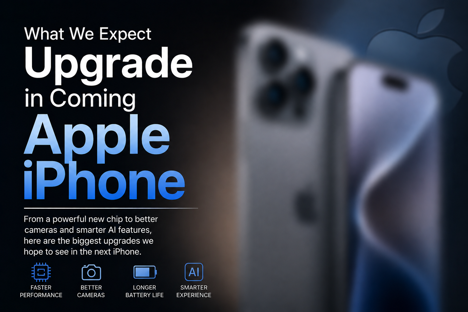 Blurred concept of Apple iPhone 18 showing expected upgrades